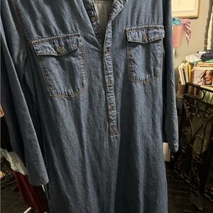 Denim Button-Up Shirt Dress